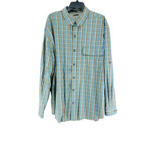 Ruff Hewn Vented Button Down Shirt Men's Size XXL Blue Plaid